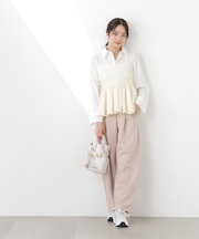 〈a／mie〉カットイージータックパンツ