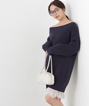 《EDIT COLOGNE》スプリングレースレイヤード風ニットワンピース