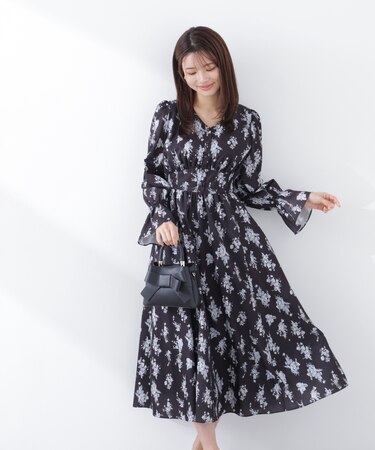 フラワープリントワンピース