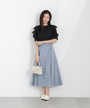 サイドベルトフレアスカート