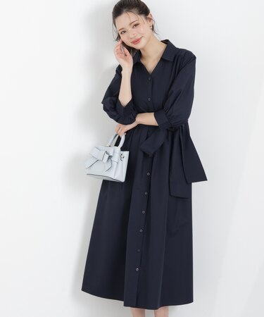 リボン付きシャツワンピース　26SS