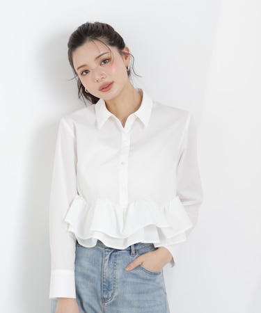 〈a／mie〉ホイップフリルシャツ　26SS
