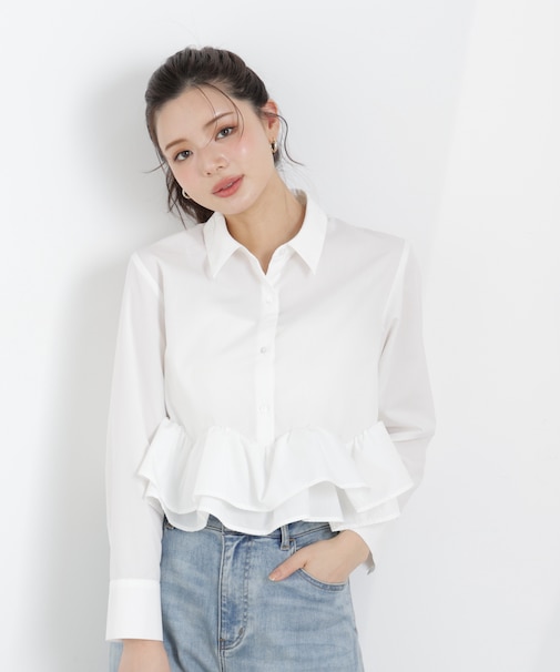 〈a／mie〉ホイップフリルシャツ　26SS