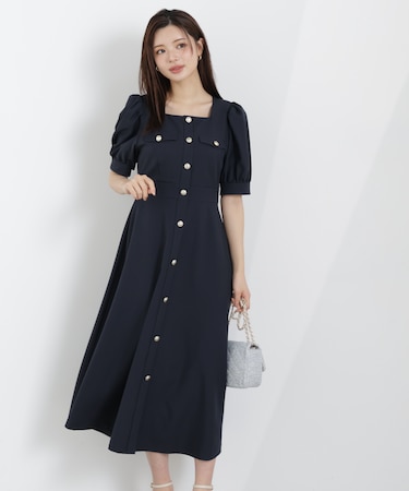 フロント釦ワンピース