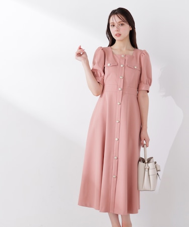 フロント釦ワンピース