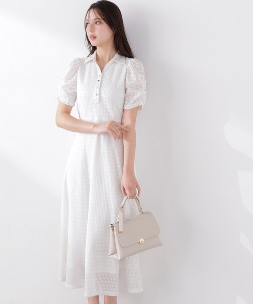 ストレッチレース襟付きワンピース　26SS