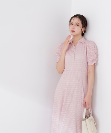 ストレッチレース襟付きワンピース　26SS