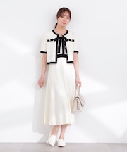 リボンタイバイカラーニットワンピース　26SS