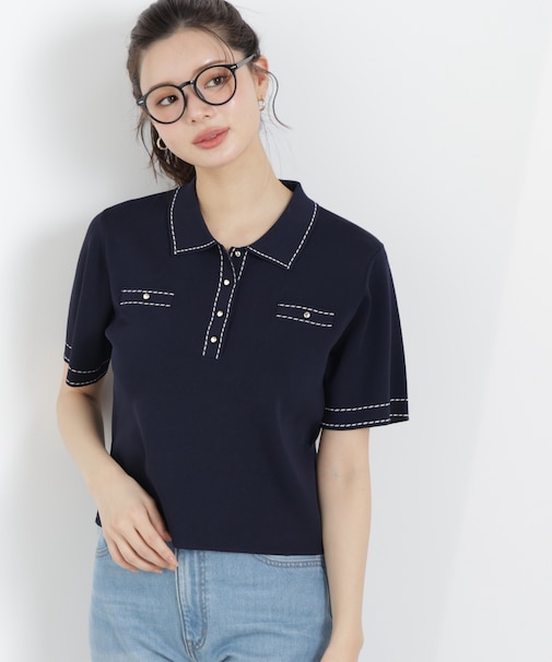 ＜UV＞衿付きステッチラインニット　26SS