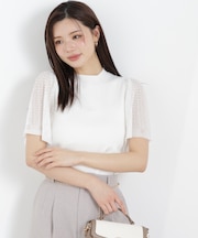 透かし編みスリーブニット　26SS