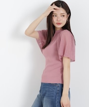 透かし編みスリーブニット　26SS