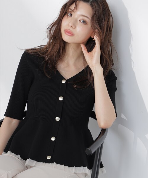 部分シアーペプラムニット 26SS｜プロポーションボディドレッシングの