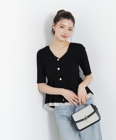 部分シアーペプラムニット　26SS