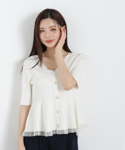 部分シアーペプラムニット　26SS