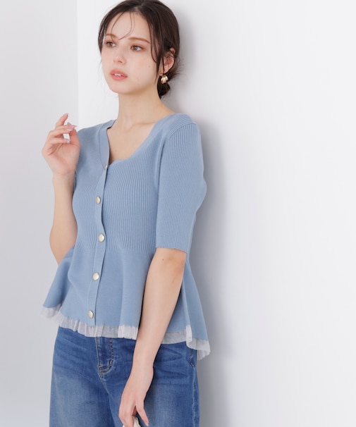 部分シアーペプラムニット　26SS