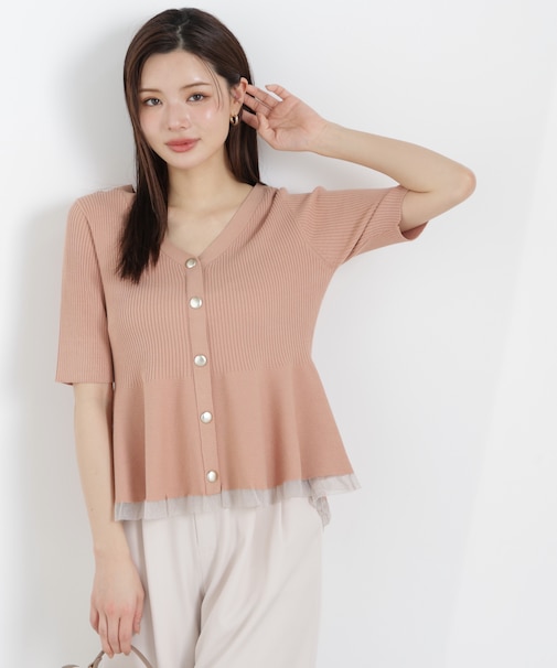 部分シアーペプラムニット　26SS