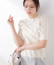 チュールフリル付きニット　26SS