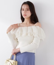 〈a／mie〉フリルリブニット　26SS