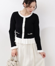 ボタン付きペプラムニット26SS