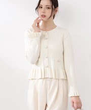 ボタン付きペプラムニット26SS