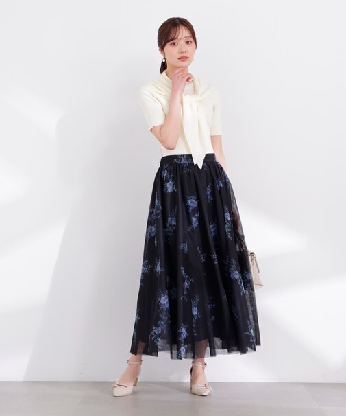 花柄チュールスカート 26SS