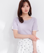 5分袖ベーシックニット