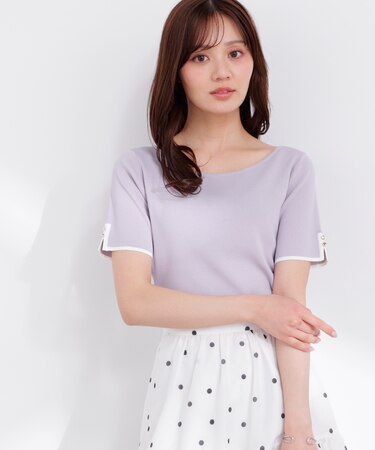 5分袖ベーシックニット