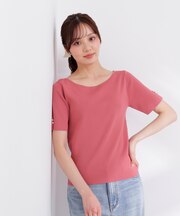 5分袖ベーシックニット