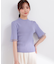 部分シアー半袖ニット