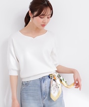 5分袖ハートカットドルマンニット