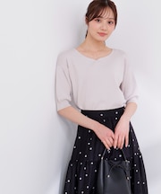 5分袖ハートカットドルマンニット