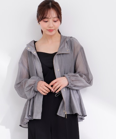 シアーペプラムブルゾン