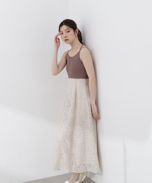 ニットドッキングレースワンピース