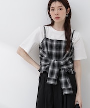 〈a／mie〉シャツビスチェ