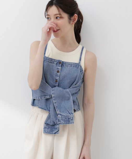 〈a/mie〉シャツビスチェ 26SS