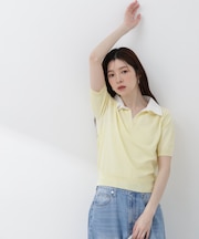 〈a／mie〉レイヤード風ポロニット 26SS