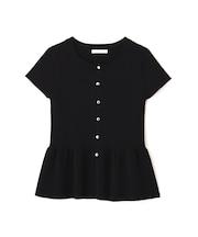 ショート丈リブペプラムニット 26SS