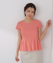ショート丈リブペプラムニット 26SS