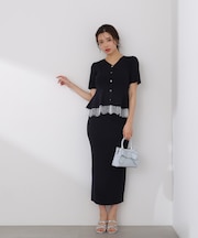 レース付きペプラムニットセット 26SS