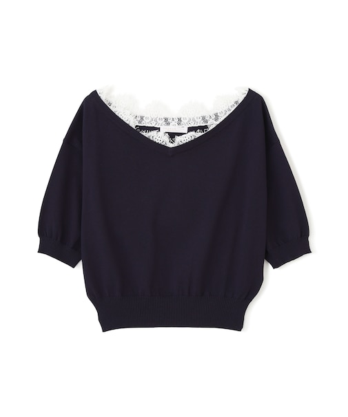 レース付き短丈ニット 26SS