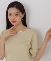 レース付き短丈ニット 26SS