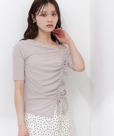 〈a／mie〉アシメドロストカットソー26SS