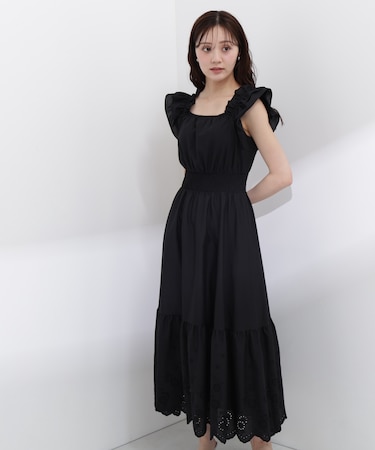 〈EDIT COLOGNE〉コットンエンブロイダリーワンピース