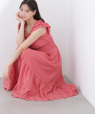 〈EDIT COLOGNE〉コットンエンブロイダリーワンピース