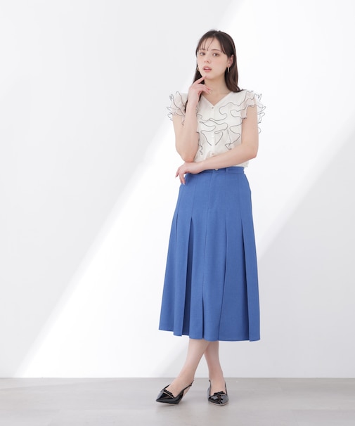 《EDIT COLOGNE》デニムライクプリーツスカート 26SS