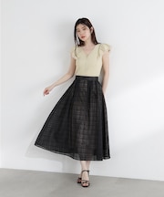 シアーチェックタックスカート