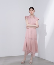 ＜Ｌ＞レーストリムシャツワンピース