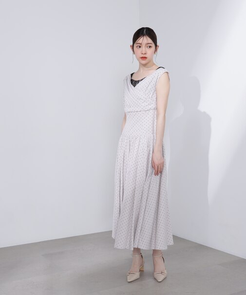 ＜Ｌ＞チュールレイヤードレディーワンピース