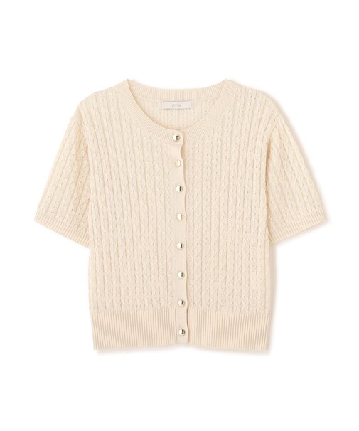 〈a／mie〉シルク混サマーケーブルニット