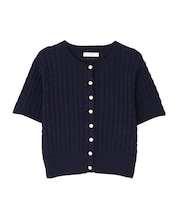 〈a／mie〉シルク混サマーケーブルニット